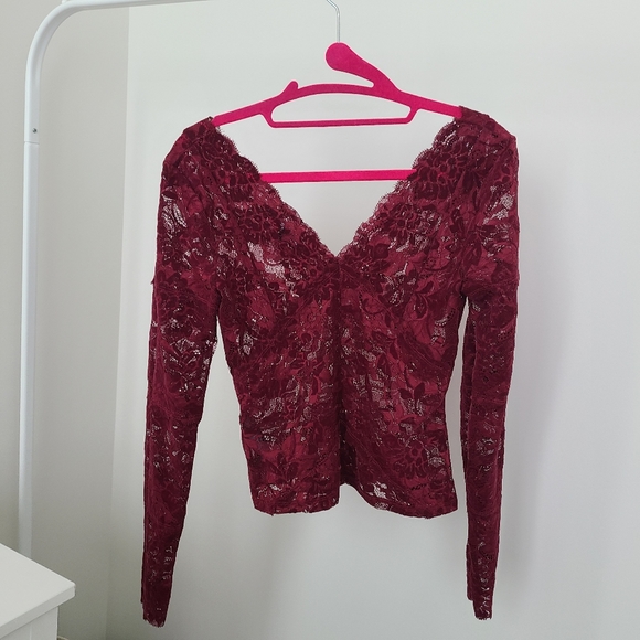 GUESS Mesh/Lace Top - Picture 3 of 5